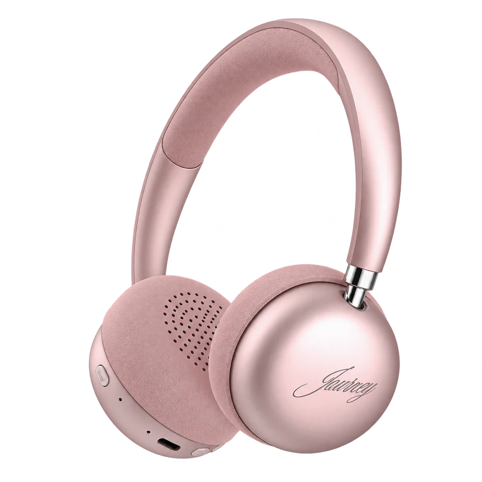 JSOUL MATE LOVE 520A 玫瑰粉耳机，金属质感外壳与浅型内侧结构